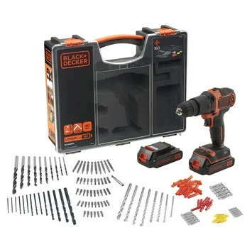 Black & Decker BLACK+DECKER Accuklopboormachine BDCHD18BOA-QW + 160-delige Accessoireset 1 Black & Decker BLACK+DECKER Accuklopboormachine BDCHD18BOA-QW + 160-delige Accessoireset