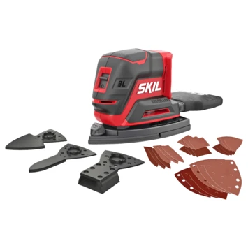 SKIL 20V Multischuurmachine 3720CB Compact Brushless Incl. 24 Schuurbladen En 3 Schuurhulpstukken (zonder Accu)